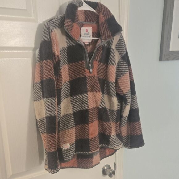 Simply Southern Checkered Fleece Jacket - Picture 4 of 5